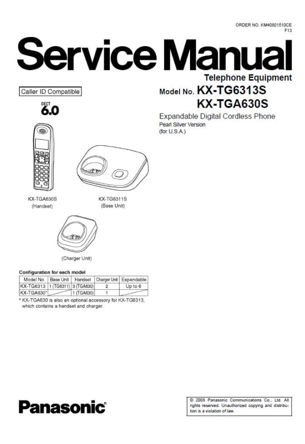 KX-TG6313S, KX-TGA630S